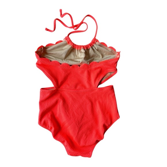 Old Navy Girls Scalloped Edge Cut Out One Piece Swimsuit Size L 10/12 - Picture 2 of 5